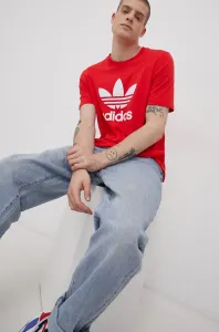 Bavlněné tričko adidas Originals HE9511 červená barva, s potiskem