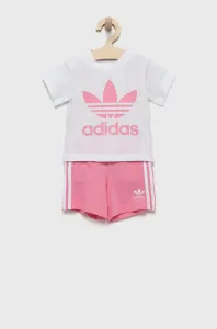 Dětská bavlněná souprava adidas Originals růžová barva #4204623