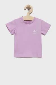 Dětské bavlněné tričko adidas Originals fialová barva #5040432