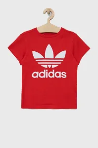 Dětské bavlněné tričko adidas Originals HC9586 červená barva, s potiskem #5533237