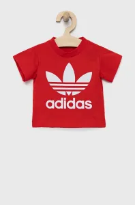 Dětské bavlněné tričko adidas Originals HE2189 červená barva, s potiskem #4001954