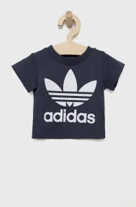 Dětské bavlněné tričko adidas Originals HE2190 tmavomodrá barva, hladký #4680325