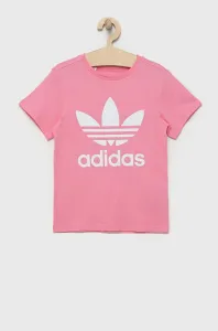 Dětské bavlněné tričko adidas Originals růžová barva #5250258