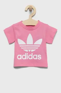 Dětské bavlněné tričko adidas Originals růžová barva #5549400