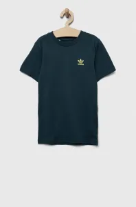 Dětské bavlněné tričko adidas Originals zelená barva #5937073