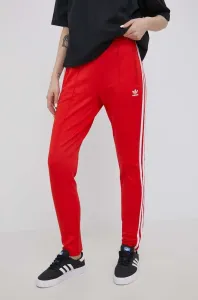 Kalhoty adidas Originals HF1992 dámské, červená barva, s aplikací, HF1992-VIVRED #5562732