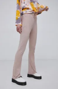 Kalhoty adidas Originals HF6770 dámské, hnědá barva, s aplikací