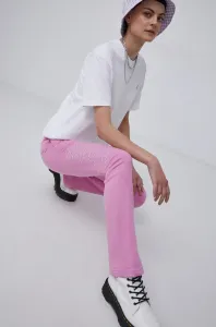 Kalhoty adidas Originals HF6771 dámské, růžová barva, s aplikací
