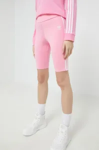 Kraťasy adidas Originals dámské, růžová barva, s aplikací, high waist #6209804