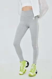 Legíny adidas Originals HT5968 dámské, šedá barva, s aplikací