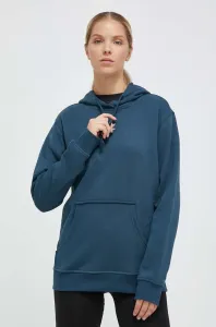 Mikina adidas Originals dámská, tyrkysová barva, s kapucí, s aplikací