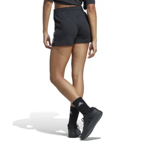 Bavlněné šortky adidas černá barva, s potiskem, high waist, IC4442