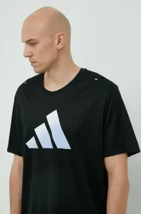 Běžecké tričko adidas Performance Run Icons černá barva, s potiskem #4824916