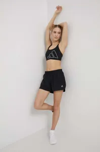 Běžecké šortky adidas Performance FR8375 dámské, černá barva, hladké, high waist