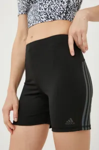 Běžecké šortky adidas Performance Run Icons černá barva, s potiskem, high waist #2033570