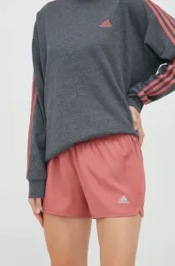 Běžecké šortky adidas Performance růžová barva, high waist #4862479