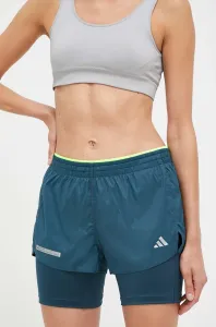 Běžecké šortky adidas Performance Ultimate zelená barva, s potiskem, medium waist