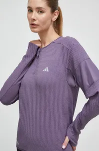 Běžecké triko s dlouhým rukávem adidas Performance fialová barva
