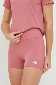 Šortky na jógu adidas Performance Yoga Essentials růžová barva, high waist