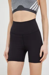 Šortky na jógu adidas Performance Yoga Studio černá barva, high waist #4314733