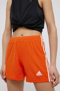 Tréninkové šortky adidas Performance GN8086 dámské, oranžová barva, hladké, medium waist #6075883