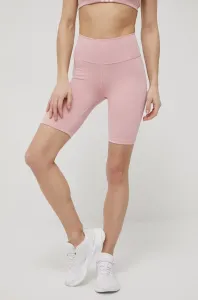 Tréninkové šortky adidas Performance Optime HG1418 dámské, růžová barva, hladké, high waist #5040265