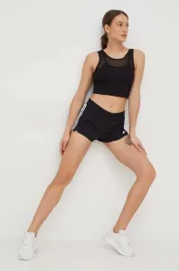 Tréninkové šortky adidas Performance Pacer dámské, černá barva, s potiskem, medium waist
