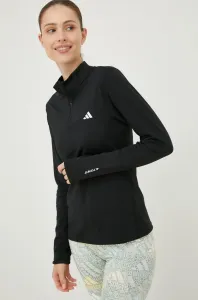 Tréninkové tričko s dlouhým rukávem adidas Performance černá barva, s pologolfem #2038033