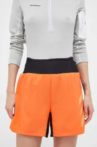Sportovní šortky adidas TERREX Agravic dámské, oranžová barva, s potiskem, high waist