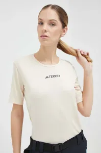 Sportovní tričko adidas TERREX Multi béžová barva