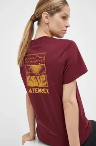 Tričko adidas TERREX Graphic Altitude vínová barva