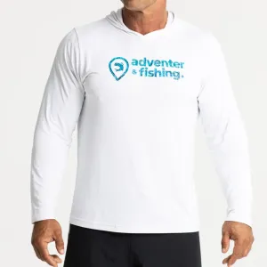 Adventer & fishing Funkční hoodie UV tričko White & Bluefin - Funkční hoodie UV tričko White & Bluefin M