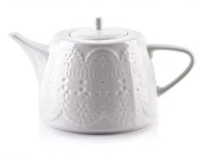 Affekdesign Porcelánová konvice na čaj a kávu KORONKA 1L bílá