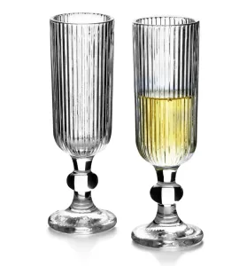 Affekdesign Sada 6 sklenic na šampaňské ELISE STRIPE 185 ml čirá