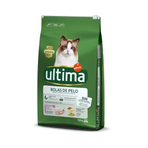 Ultima Cat granule,  6,5 kg + 1 kg zdarma - Hairball krocaní & rýže  (7,5 kg)
