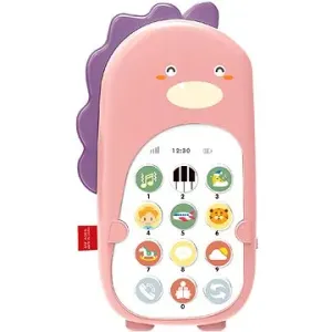 Aga4Kids Dětský telefon Dinosaurus, růžový