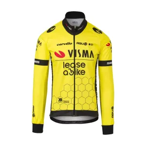 AGU Cyklistická zateplená bunda - REPLICA VISMA | LEASE A BIKE 2024 - žlutá/černá 3XL