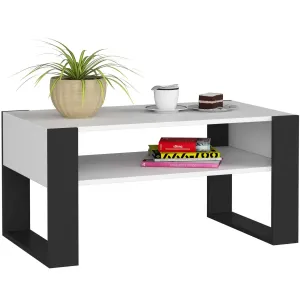 Ak furniture Konferenční stolek DOMI bílý/černý