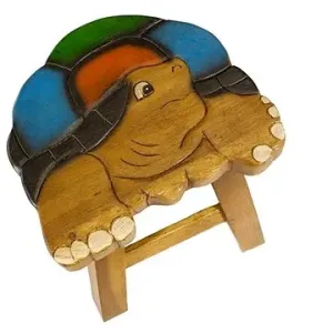 Dřevěná dětská stolička - BAREVNÁ ŽELVA