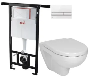 ALCADRAIN Jádromodul předstěnový instalační systém s bílým tlačítkem M1710 + WC JIKA LYRA PLUS + SEDÁTKO DURAPLAST AM102/1120 M1710 LY6