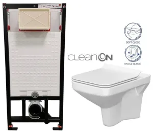 DEANTE Podomítkový rám, pro závěsné WC mísy bez tlačítka + WC CERSANIT CLEANON COMO + SEDÁTKO CST_WC01 X CO1 #5608743