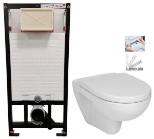 DEANTE Podomítkový rám, pro závěsné WC mísy bez tlačítka + WC JIKA LYRA PLUS + SEDÁTKO DURAPLAST SLOWCLOSE CST_WC01 X LY5 #5608755