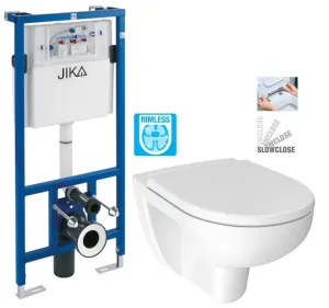 předstěnový instalační systém bez tlačítka + WC JIKA LYRA PLUS RIMLESS + SEDÁTKO DURAPLAST SLOWCLOSE H895652 X LY2 #4517096