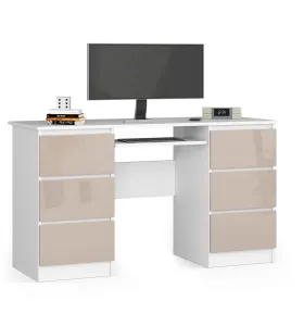 Ak furniture Psací stůl A-11 135 cm bílý/cappuccino
