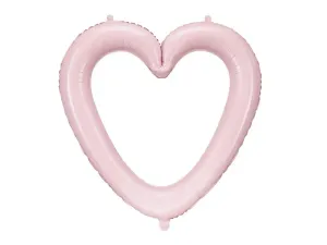PartyDeco Fóliový balón - Světle růžové srdce 86 x 83,5 cm