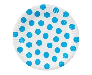 Godan Papírové talíře - Bílé s modrými tečkami 18 cm, 6 ks