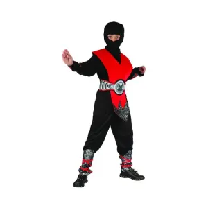 JUNIOR - Dětský kostým Červený Ninja, velikost 110/120 cm - sada