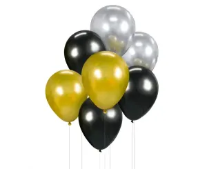 Godan Balónová kytice - černá, zlatá, stříbrná 7 ks