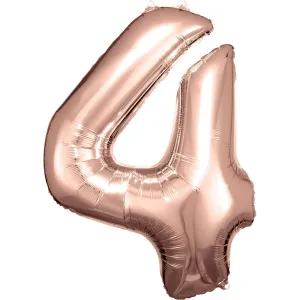 Amscan Balónek fóliový narozeninové číslo 4 - růžovo-zlatý #1935764