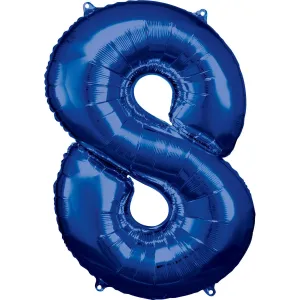 Amscan Balónek fóliový narozeninové číslo 8 - modrý 86 cm #1936041
